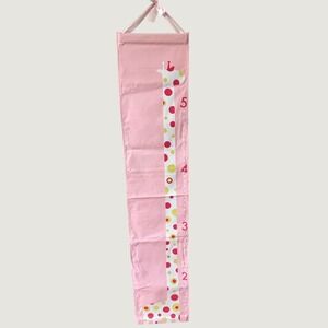 Pearhead Canvas Fabric Wall Hanging Growth Chart Giraffe Pink Polka Dots